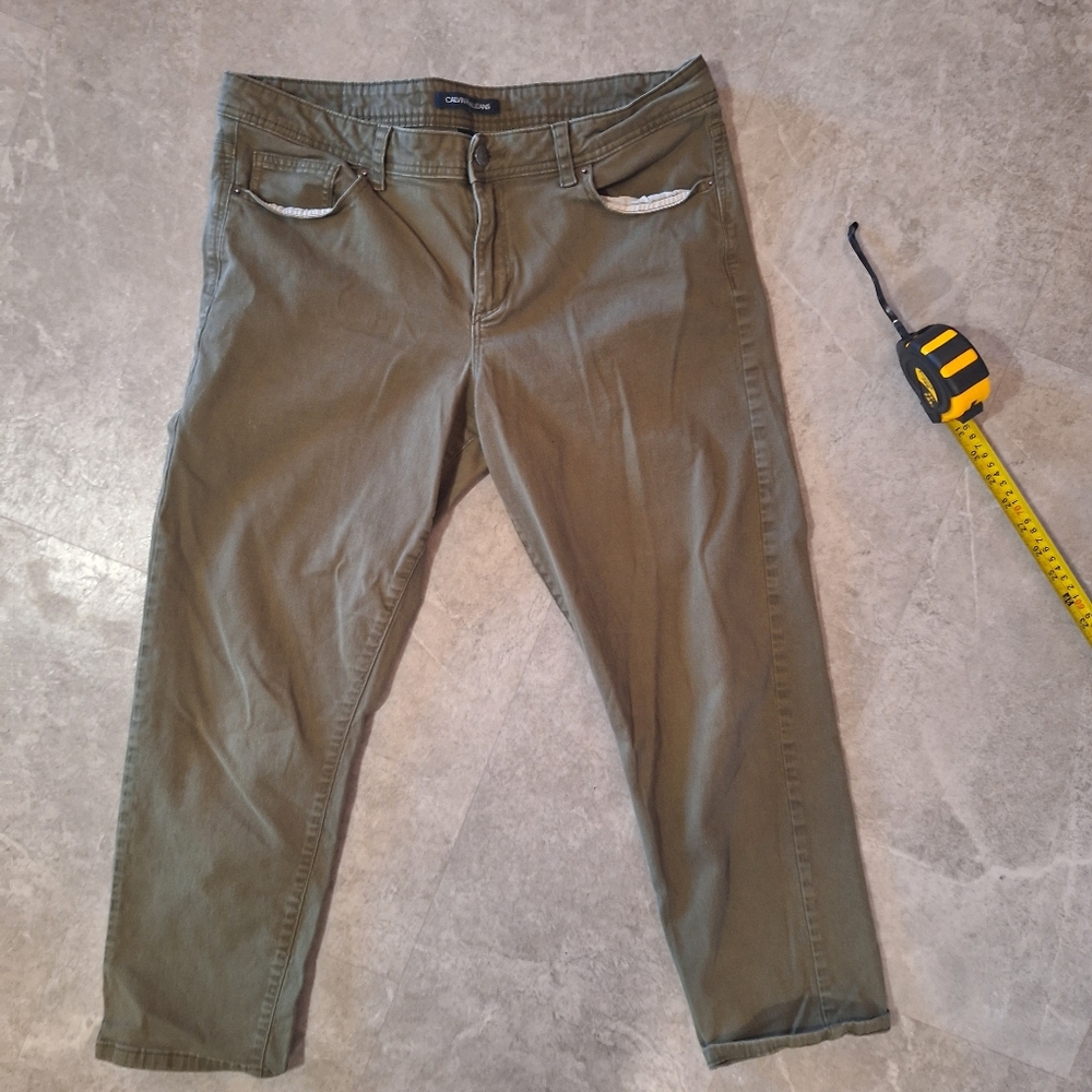 Calvin Klein Jeans Olive Green Capris Size 14